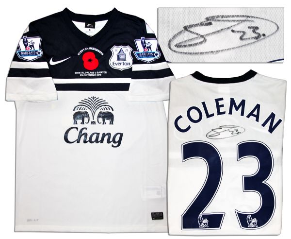 Seamus Coleman Match Worn Everton Football Shirt Signed