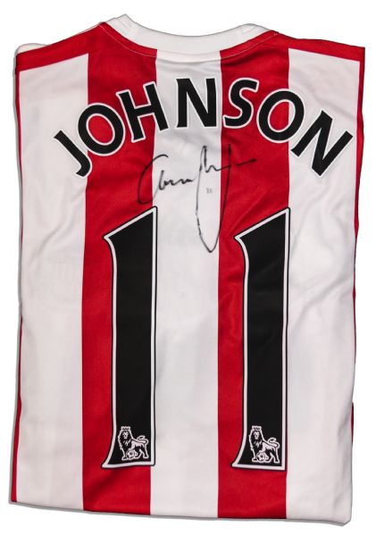Adam Johnson Match Worn Sunderland Football Shirt Signed