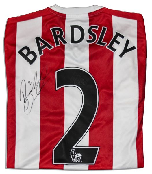 Phil Bardsley Match Worn Sunderland Football Shirt Signed