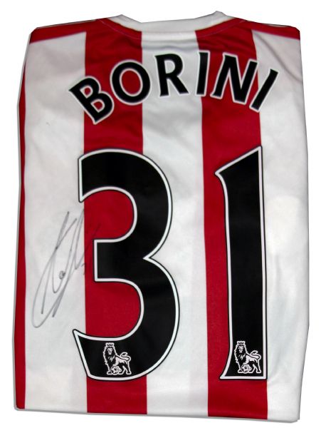 Fabio Borini Match Worn Sunderland Football Shirt Signed