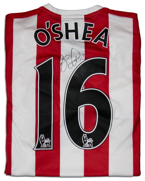 John O'Shea Match Worn Sunderland Football Shirt Signed