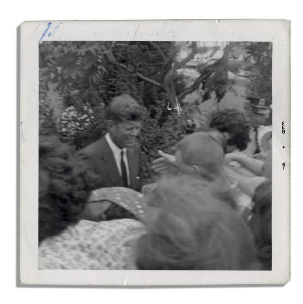 John F. Kennedy Signature & Unique Candid Photo of JFK -- With PSA/DNA COA
