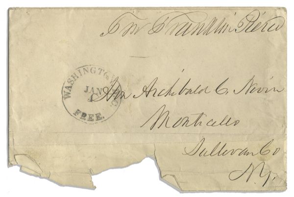 Rare Franklin Pierce Franking Signature