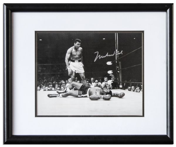 Muhammad Ali Photo Signed of His Fight With Liston For His First Heavyweight Championship