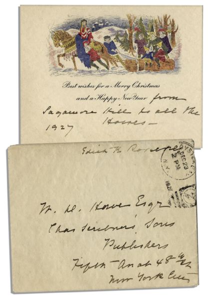Edith Roosevelt Signed 1927 Christmas Card