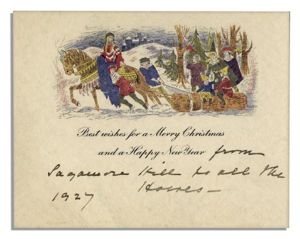 Edith Roosevelt Signed 1927 Christmas Card