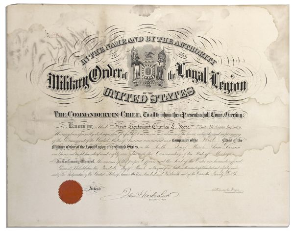 Rutherford Hayes 1889 Military Document Signed as President