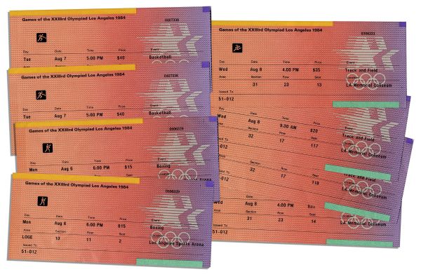 Collection of 1984 Summer Olympic Games Tickets -- To Various Sporting Events and Sports Arenas in Los Angeles