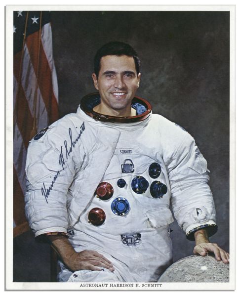 Harrison Schmitt 8'' x 10'' Photo Signed -- Part of the Last Apollo Mission to Go to the Moon