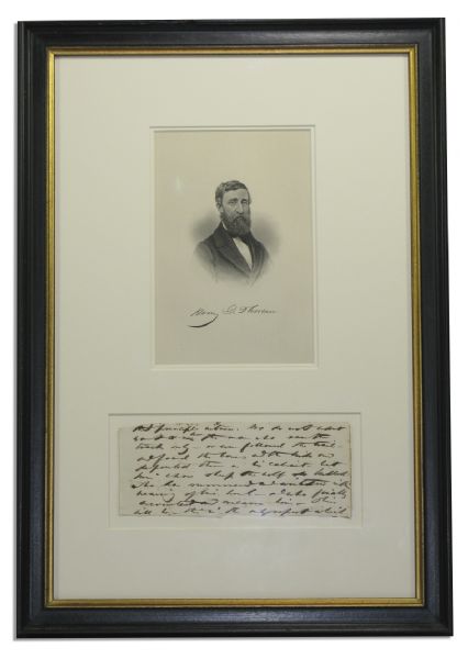 Rare Unpublished Thoreau Handwritten Notes -- Relating to His Theme of Actual Experience -- ''...principle witness. We do not want want [sic] to see hear the man who saw the track only...''