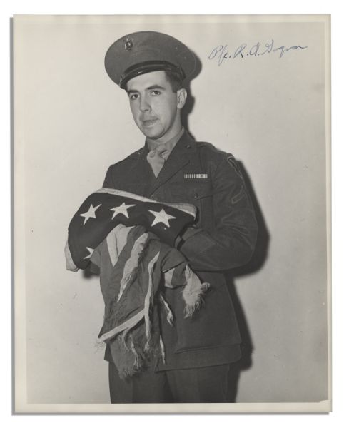 Scarce Set of Three Photos Signed by Each of the Iwo Jima Flag Raising Survivors -- Hayes, Gagnon & Bradley