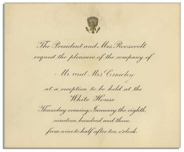 Theodore Roosevelt 1903 White House Invitation