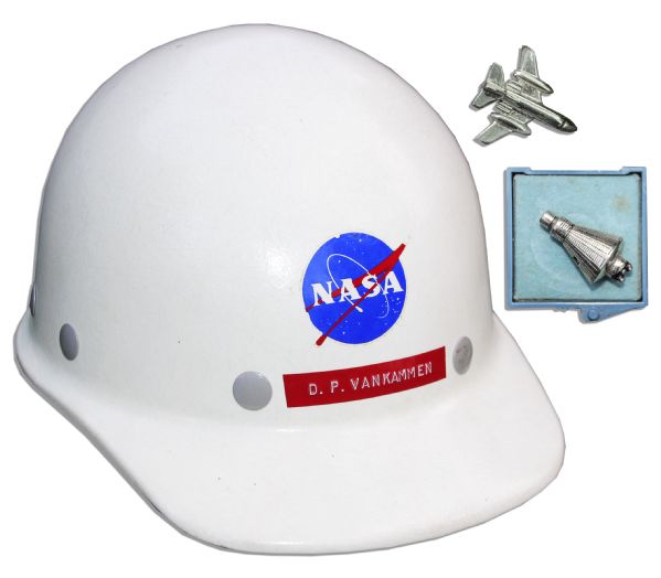 Apollo Era NASA Lot -- Hardhat & Lapel Pins