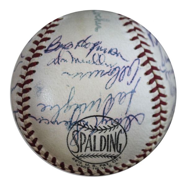 1953 New York Giants Baseball With 26 Signatures -- Including HOFers Hoyt Wilhelm & Monte Irvin -- Plus Bill Rigney, Dusty Rhodes, Bobby Thomson & Others -- With PSA/DNA COA