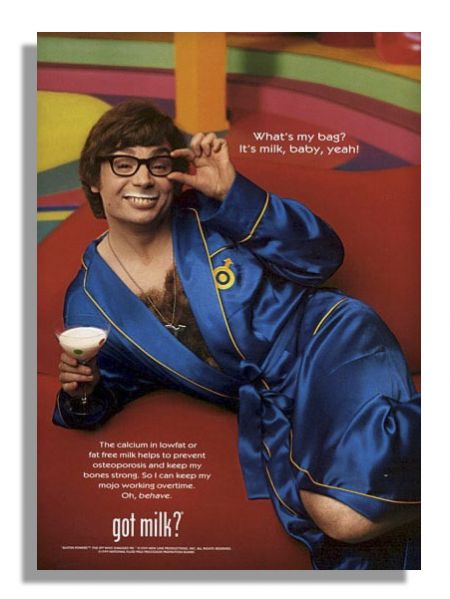 Blue Satin Robe Worn Onscreen by Mike Myers as ''Austin Powers'' in the Last Scene of the First Film ''International Man of Mystery'' and in First Scene of Sequel, ''The Spy Who Shagged Me''