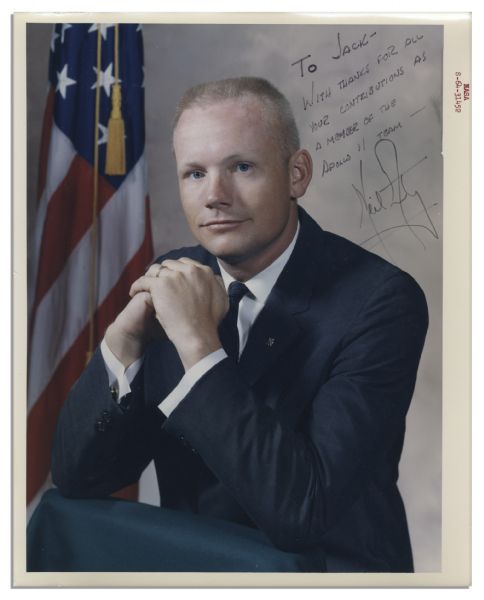 Neil Armstrong 8'' x 10'' Signed Photo -- Inscribed to Jack Swigert