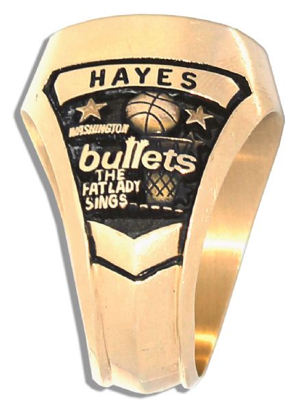 Elvin Hayes 1977-78 Washington Bullets NBA 14 Carat Gold Championship Ring Obtained Directly from Him, Who is One of the 50th Greatest Players in NBA History