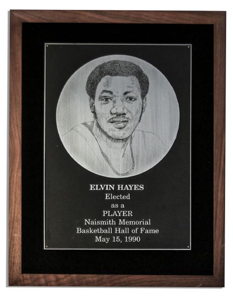 Elvin Hayes 1990 Hall of Fame Plaque -- Commemorating His Record-Breaking Career as One of the 50th Greatest Players in NBA History