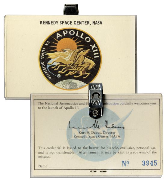 Jack Swigert's Own Ticket to The Launch of Apollo 13 -- The Mission he Piloted -- Likely Used by a Friend or Family Member, or Unused & Kept as a Souvenir