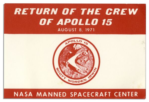 Jack Swigert's Personally Owned Pass From The Return of The Apollo 15 Crew