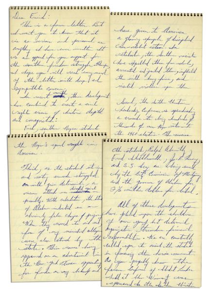 Martin Luther King, Jr. Autograph Letter -- With Incredible Content -- ''...southern Negro students launched a mass offensive that is cracking the walls of segregation...''