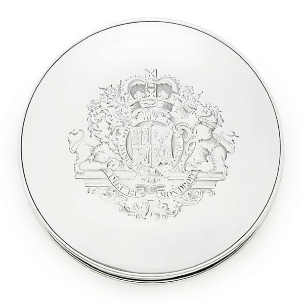 Silver Royal Seal Lidded Box in King George III Style