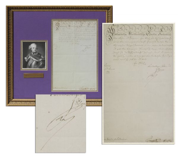Frederick The Great, King of Prussia Letter Signed