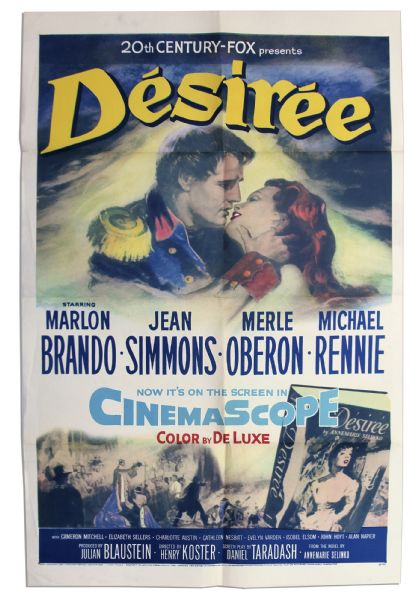 Large Poster From Marlon Brando Film ''Desiree'' -- Measures 27'' x 41''