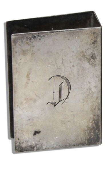 Marlene Dietrich Personally Owned ''D'' Silver-Plated Match Box