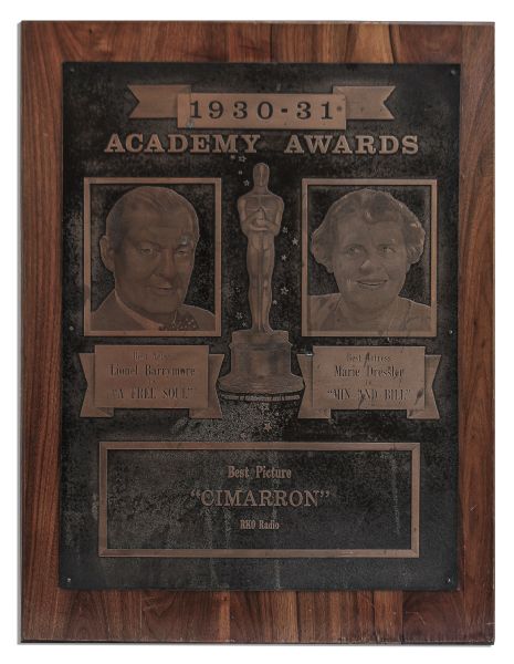 Large Winners Plaque from The 4th Academy Awards That Hung in Grauman's Chinese Theatre -- Measures 23'' x 30''