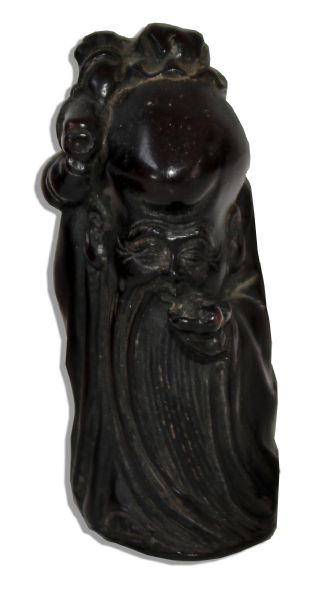 Marlene Dietrich Personally-Owned Wood Figurine of a Monk