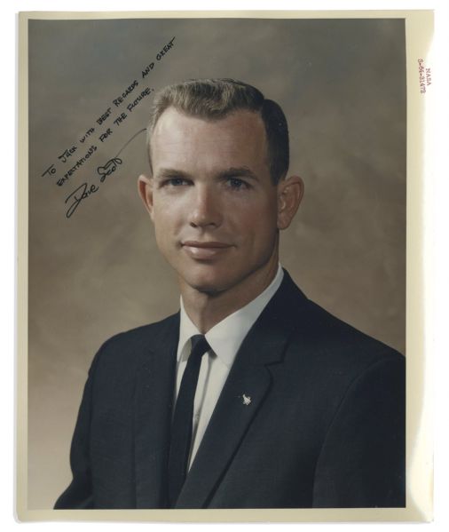Apollo 9 Astronaut 8'' x 10'' Photos Signed -- All 3 Photos Are Dedicated to Apollo 13 Pilot Jack Swigert, From His Personal Collection
