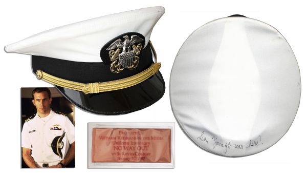 Kevin Costner Navy Dress Hat From ''No Way Out'' -- Signed by Co-Star Sean Young
