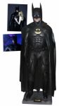 Val Kilmer Batman Forever Batsuit on a Life Size Display With Reproduction Gloves, Boots & Belt