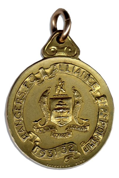 Scottish Football Alliance (Reserve League) Rangers Gold Winners Medal 1931/32