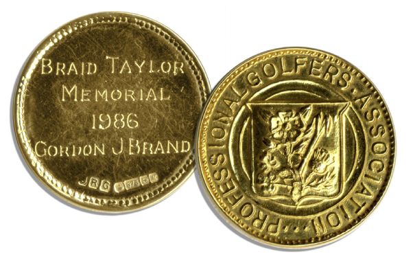 PGA Braid Taylor Memorial Medal From 1986 -- Awarded to Gordon J. Brand -- One of the Most Prestigious PGA Awards, Given to the Highest Finishing PGA Member of the British Open