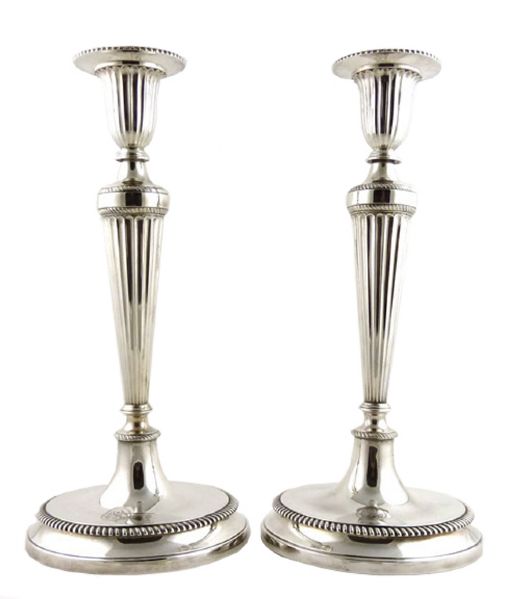 Pair of Elegant Tiffany & Co. Sterling Silver 15'' Candlesticks