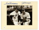 Outstanding 10 x 8 Joe DiMaggio and Ted Williams Signed Photo Display -- Large, Bold Signatures -- With JSA COA