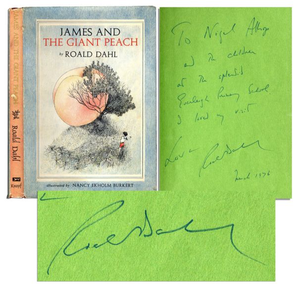 Roald Dahl Signed ''James and the Giant Peach'' -- Scarce