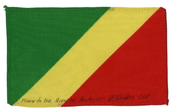 Apollo 15 Flown Republic of The Congo Flag -- Signed & Inscribed by Al Worden