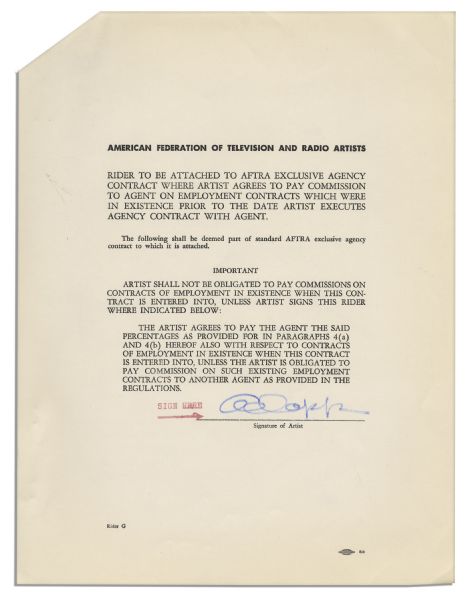 Three William Morris Agency Contracts Signed by Al Capp -- With an Impressive 12 Signatures by Capp in Total