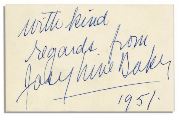 Josephine Baker Signed Slip From 1951