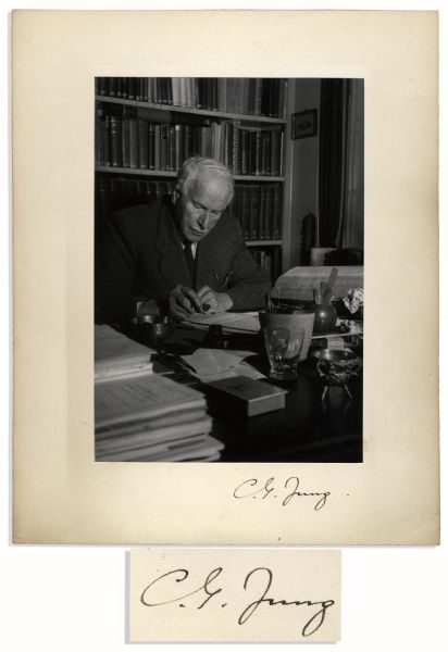 Uncommon Carl Jung Signed Photo Display