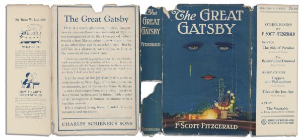 Exceedingly Rare First Printing Dusjacket of ''The Great Gatsby'' -- Much More Rare Than the Legendary Novel It Houses