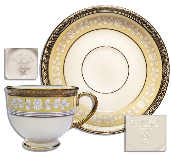 Clinton White House Used China -- Cup & Saucer Set by Lenox From The Year 2000 -- Part of the First Order -- Fine
