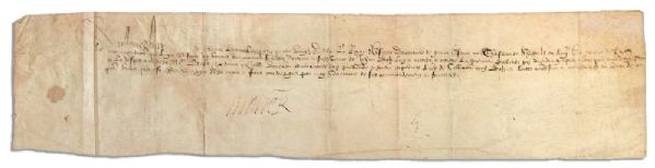 Mary Queen of Scots Document Signed During the Throckmorton Plot to Kill Queen Elizabeth I -- Scarce