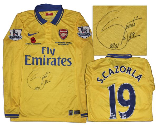 Santi Cazorla Match Worn Arsenal Shirt Signed