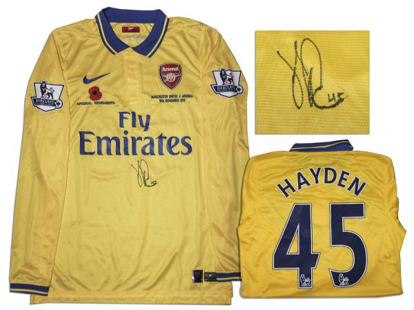 Arsenal Football Shirt Match Worn and Signed by Issac Hayden
