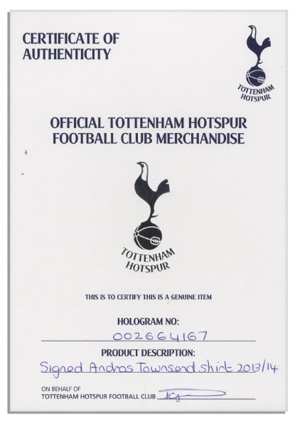 Andros Townsend Match Worn Tottenham Hotspur Football Shirt Signed