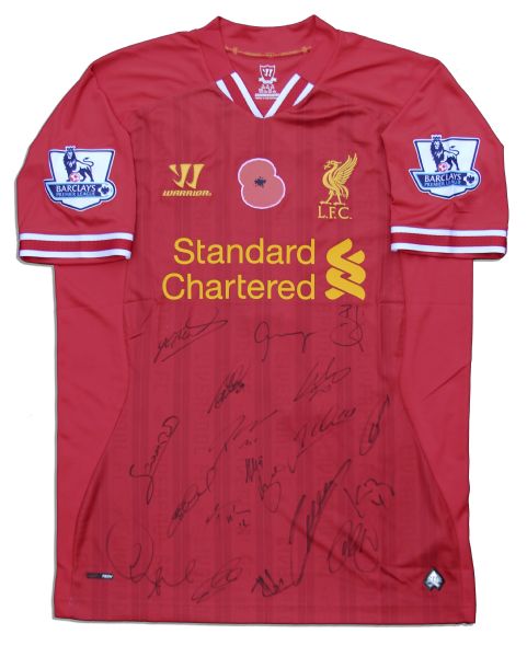 Liverpool's Luis Suarez Match Worn Shirt -- Team Signed